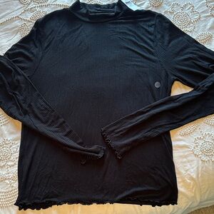 American Eagle Outfitters Charcoal Ribbed Top